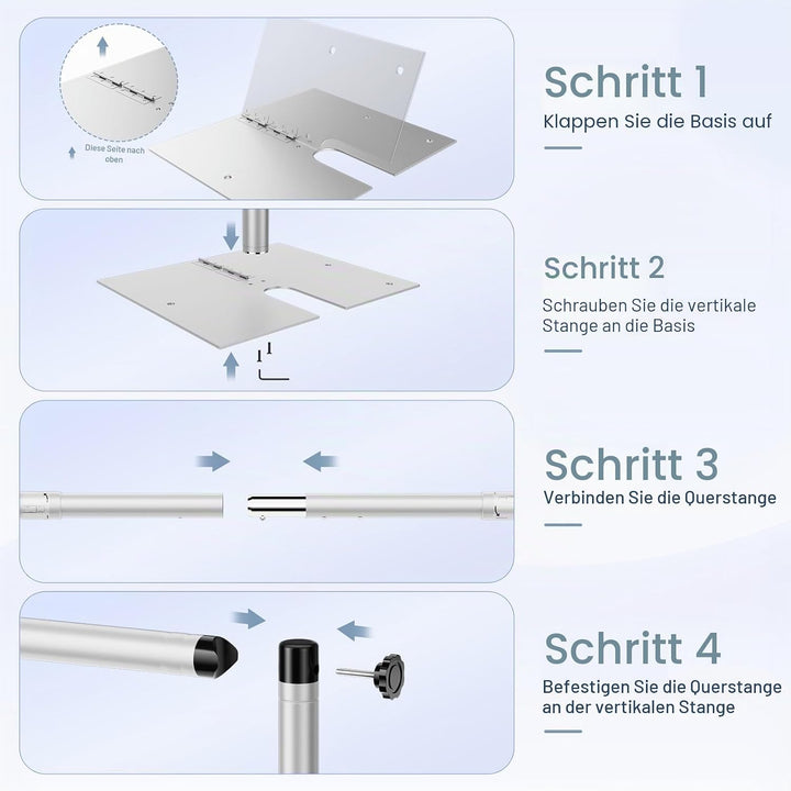 EMART Foto Hintergrund Ständer 3 x 3 m, Heavy Duty Hintergrundständer mit Metallstahlbasis, Verstell