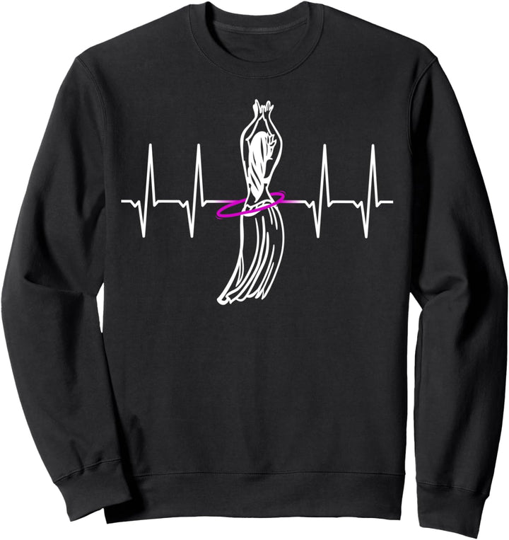 Hula-Hoop Herzschlag Hulern Fitness Tanz Sweatshirt