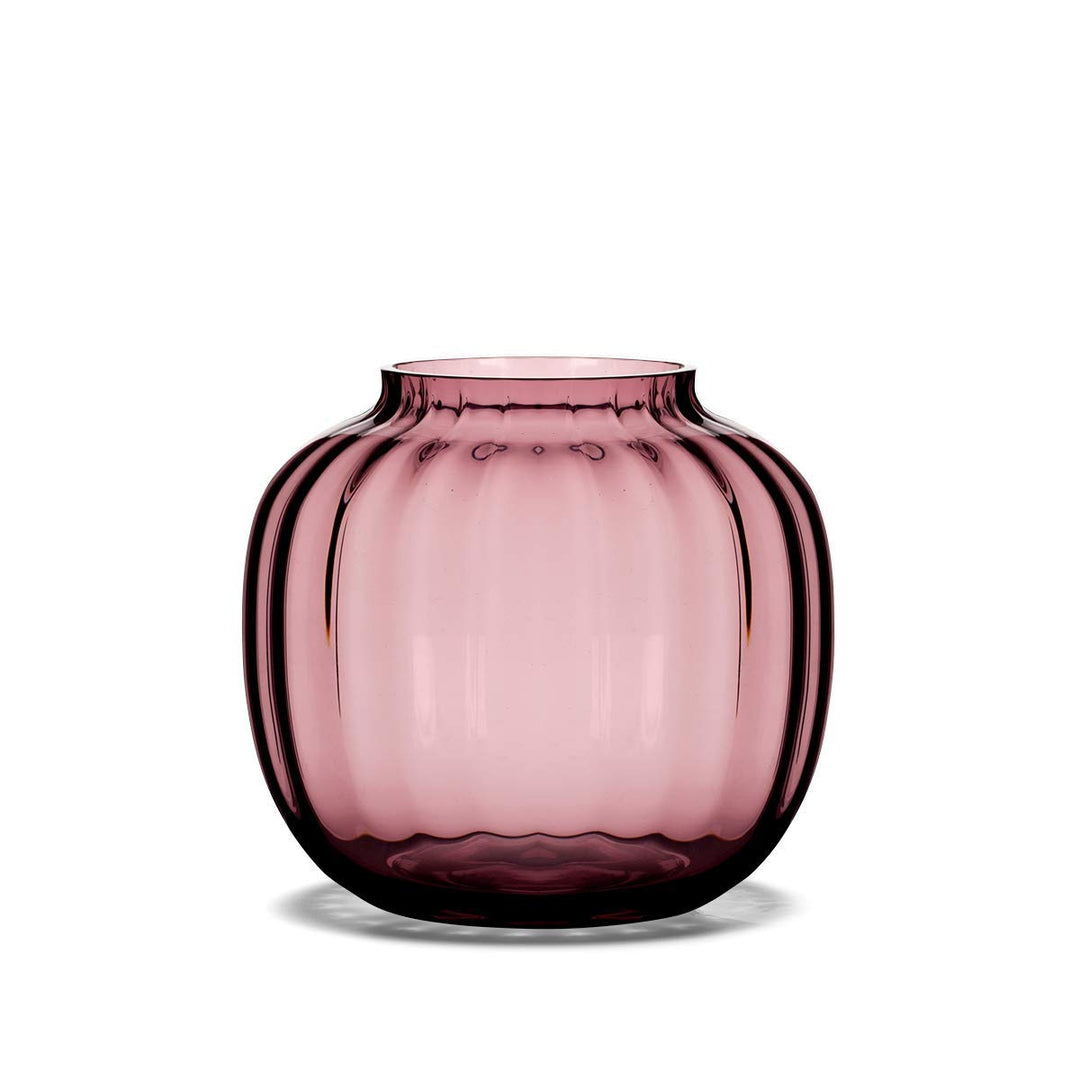 Holmegaard Vase H12.5 cm Primula Optisches Muster aus mundgeblasenem Glas, rot 14,50x14,50x12,50 Rot