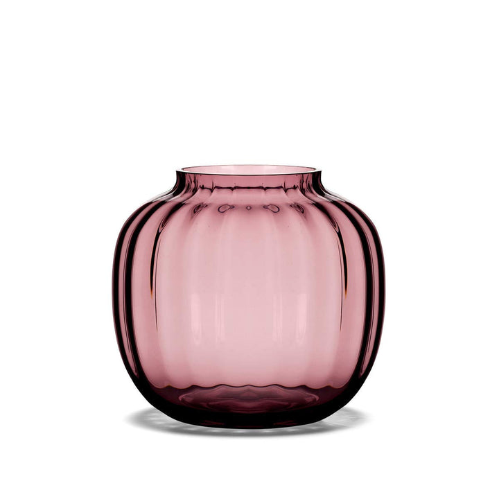 Holmegaard Vase H12.5 cm Primula Optisches Muster aus mundgeblasenem Glas, rot 14,50x14,50x12,50 Rot