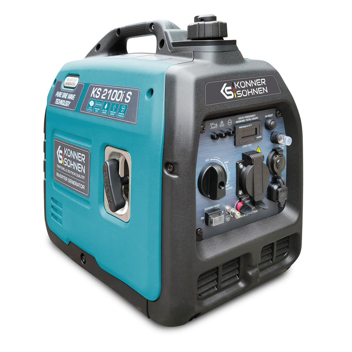 Inverter-Generator KS 2100i S von Könner & Söhnen. Stromerzeuger benzin 2000 W, Schuko-Steckdose 230