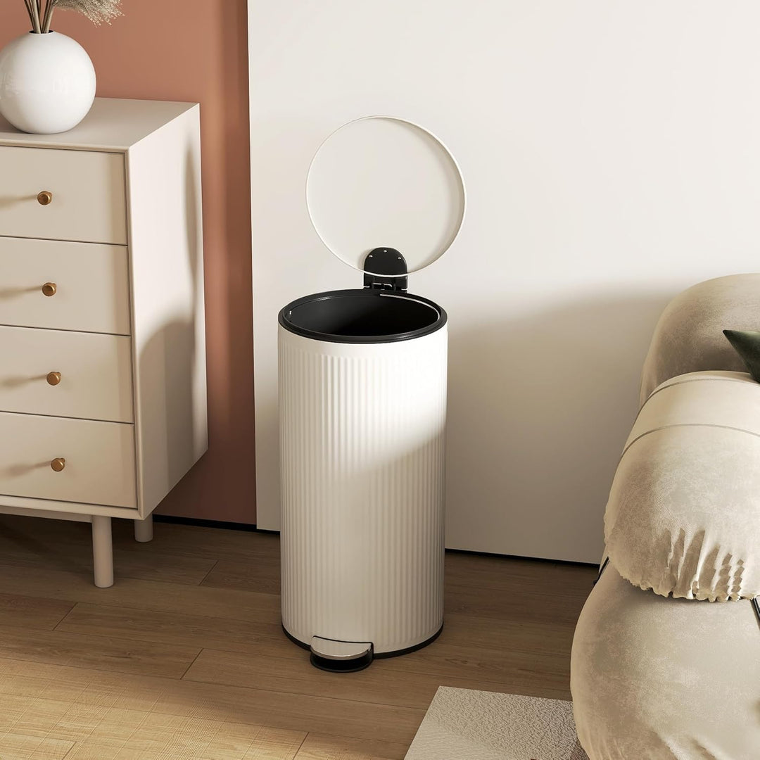 HOMCOM Mülleimer 30 L Treteimer mit Softclose-Deckel und Pedal, Abfallsammler mit abnehmbarem Innene