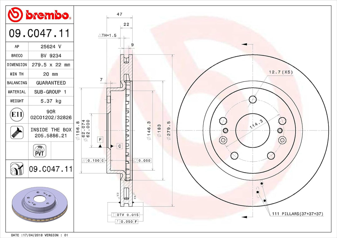 BREMBO 09.C047.11 Bremsscheiben