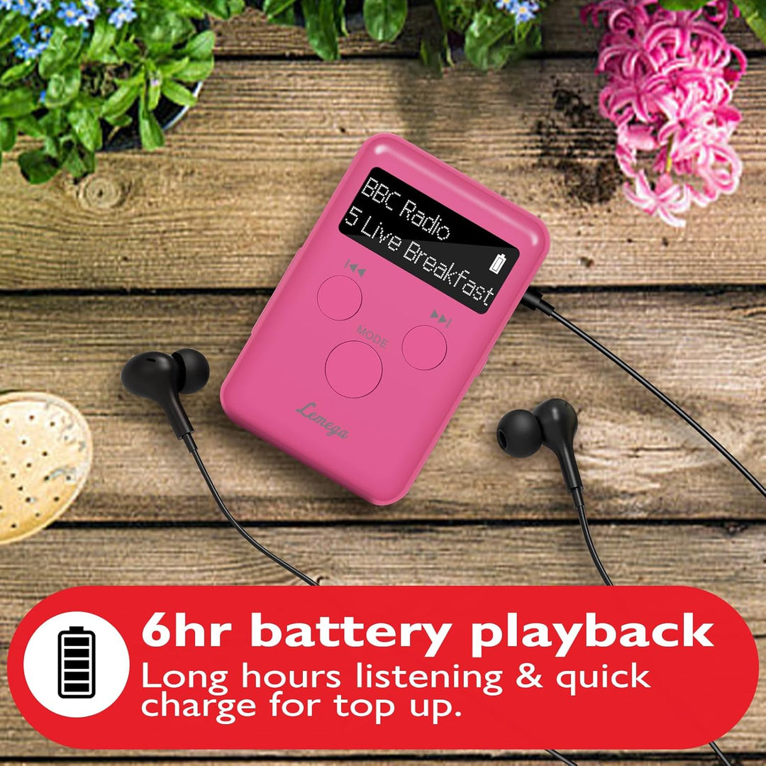 LEMEGA Mini GO Tragbare DAB-Radio für die Hosentasche,Digitales Taschenradio UKW,Radiowecker,Persönl