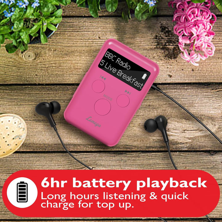 LEMEGA Mini GO Tragbare DAB-Radio für die Hosentasche,Digitales Taschenradio UKW,Radiowecker,Persönl