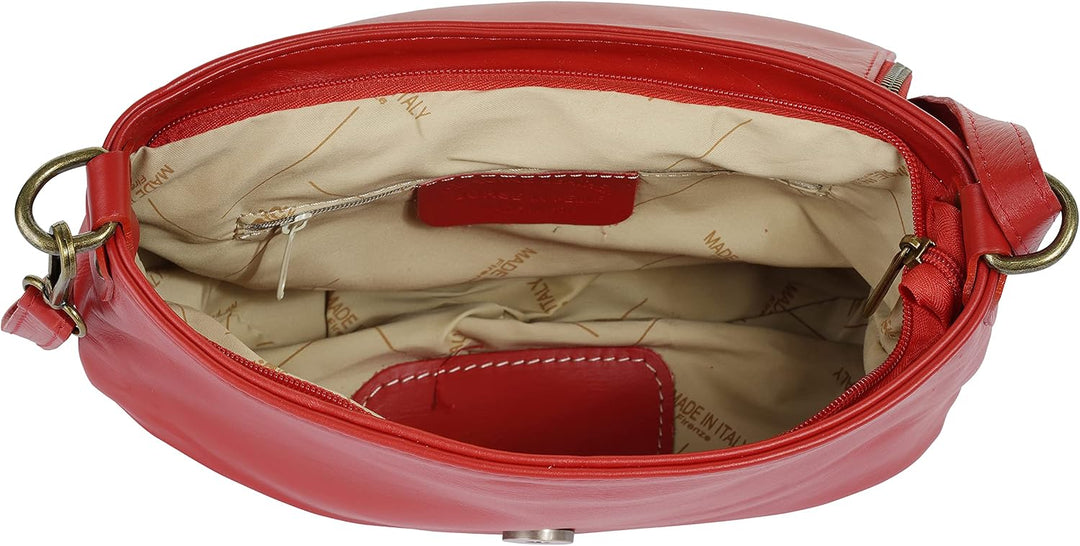 piké Umhängetasche echt Leder Damen - 015805 Rot, Rot