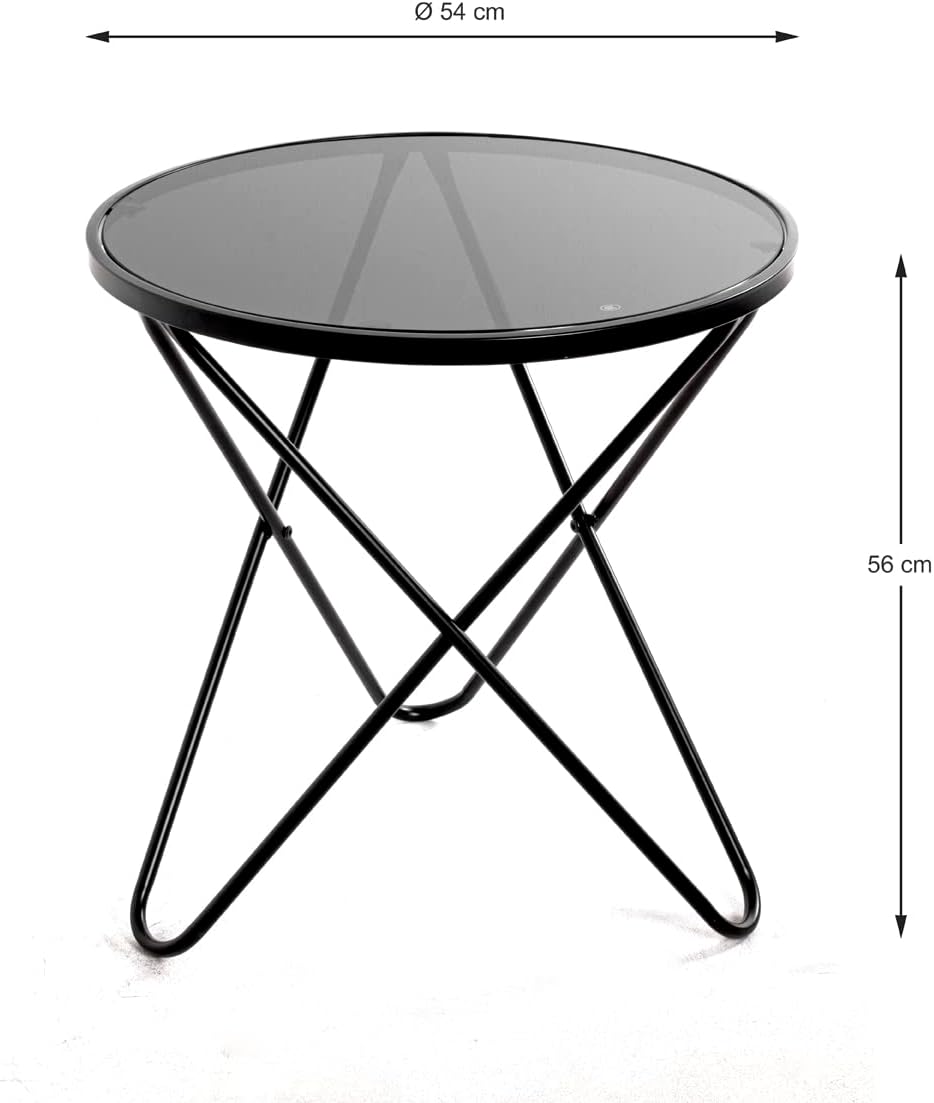HAKU Möbel Beistelltisch, Metall, schwarz, Ø 55 x H 56 cm