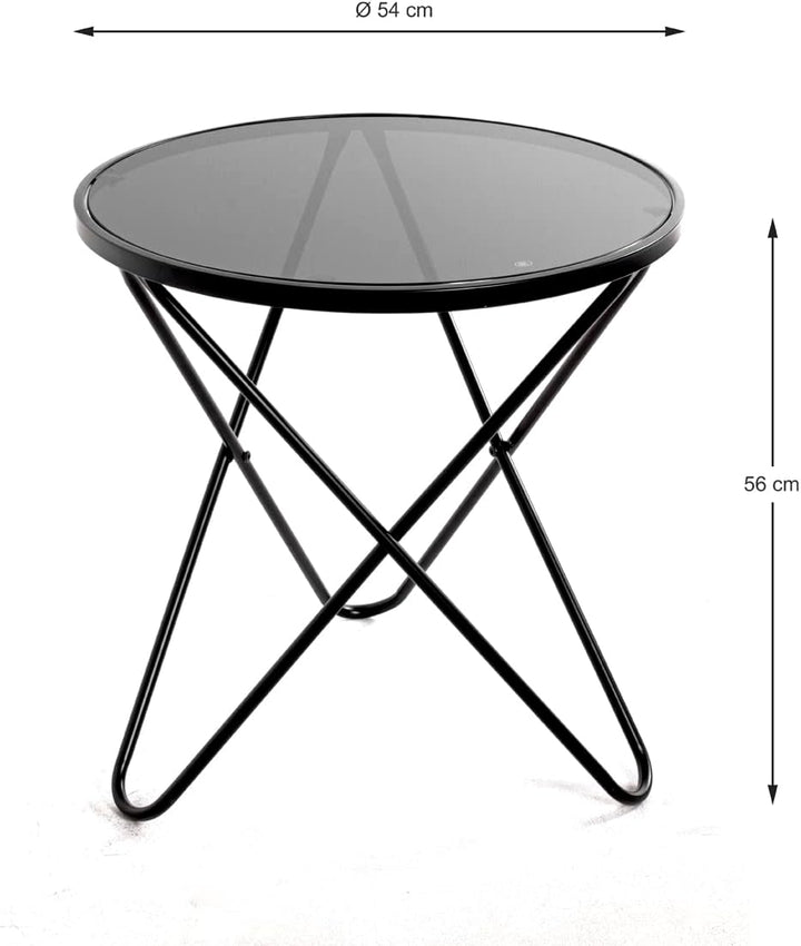 HAKU Möbel Beistelltisch, Metall, schwarz, Ø 55 x H 56 cm