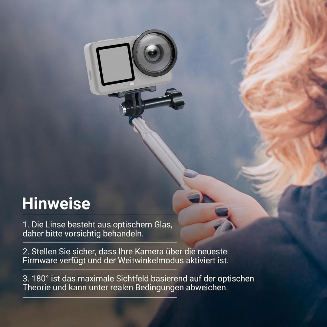 NEEWER Weitwinkelobjektiv kompatibel mit DJI Osmo Action 6 nur, 180° FOV, mehrfach beschichtetes HD