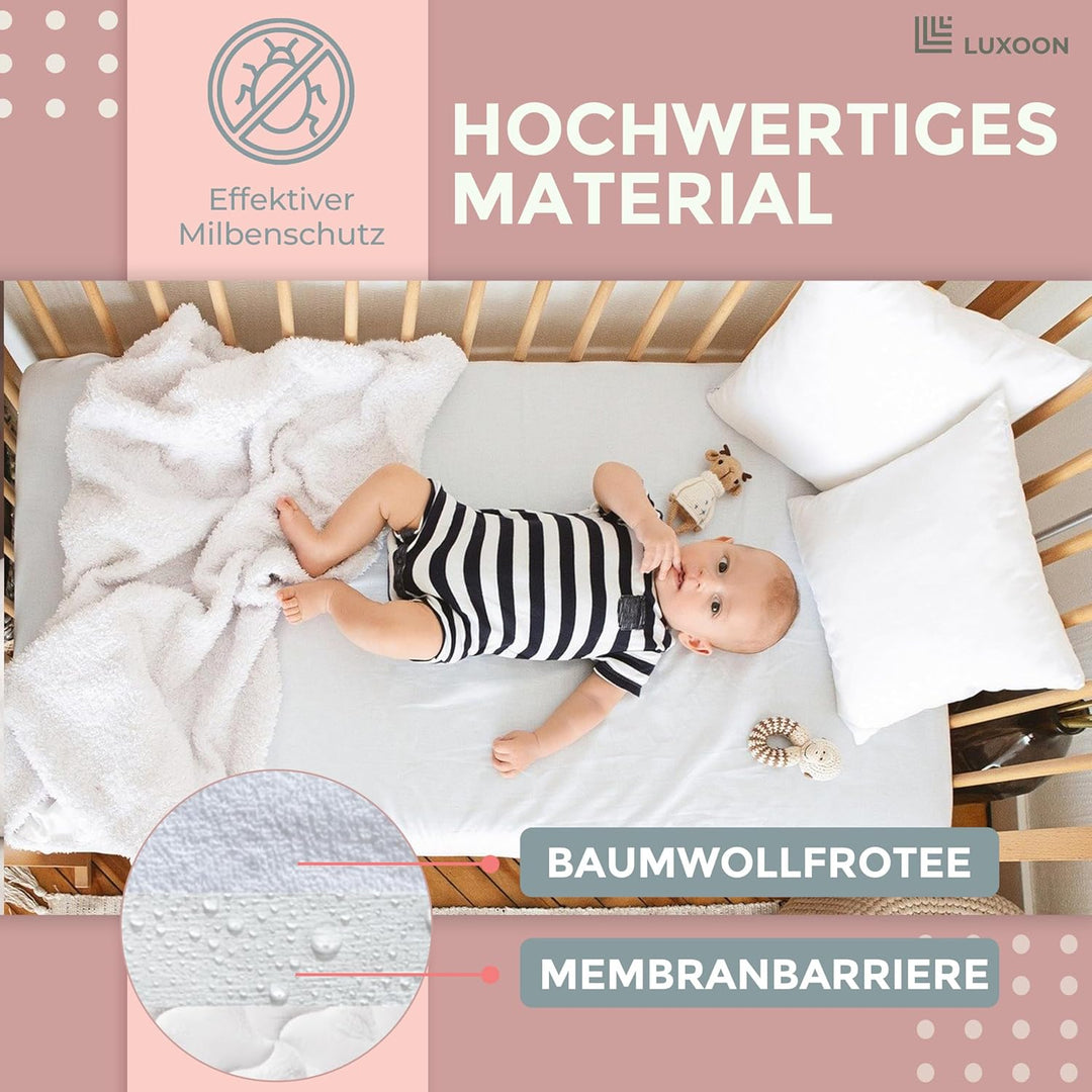 Luxoon 2er Pack Matratzenschoner 70x140 wasserdicht | Atmungsaktiver Schoner & Nässe-Schutz | matrat