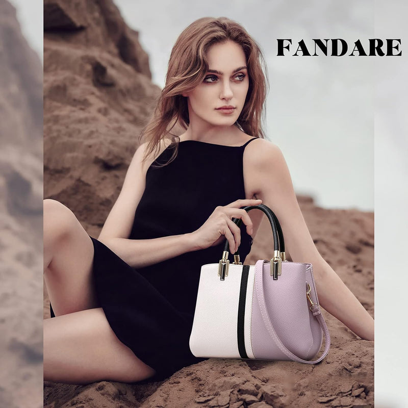 FANDARE Elegante Damen Umhängetaschen Schultertasche Frauen Handtasche PU Leder Wasserdicht für Büro