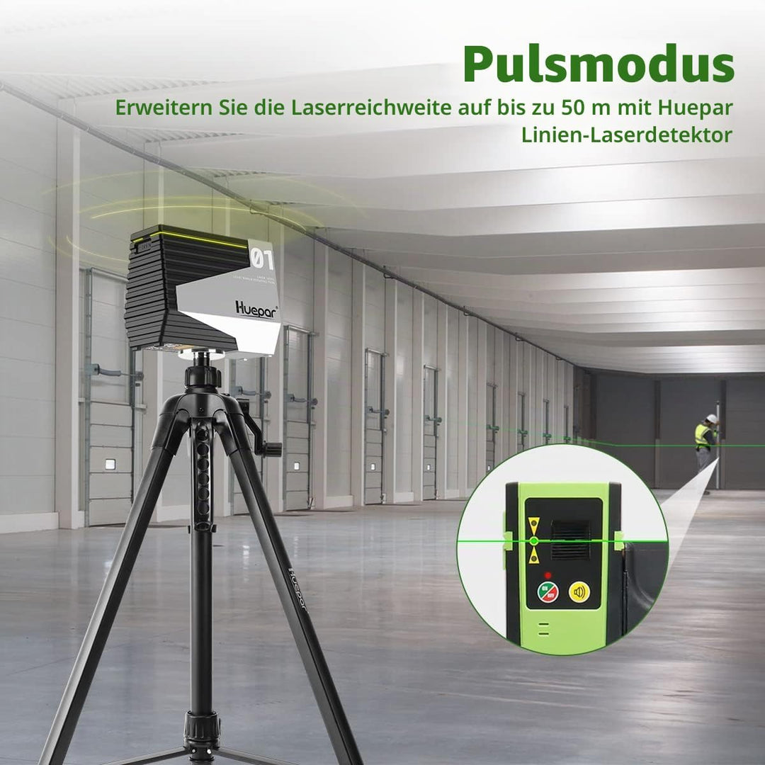 Huepar Laser Nivellier Selbstnivellierend Grüne Kreuzlinien-Laser Wiederaufladbare Laser Nivellierge