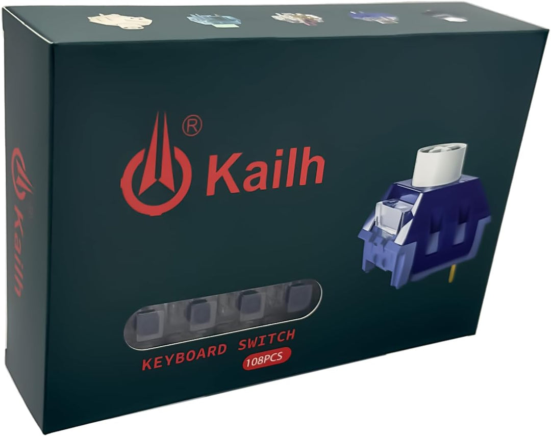 Zjmehty Kailh Box Navy Schalter für mechanische Gaming-Tastatur,3-Pin 60gf Clicky/Factory Lubed/IP56