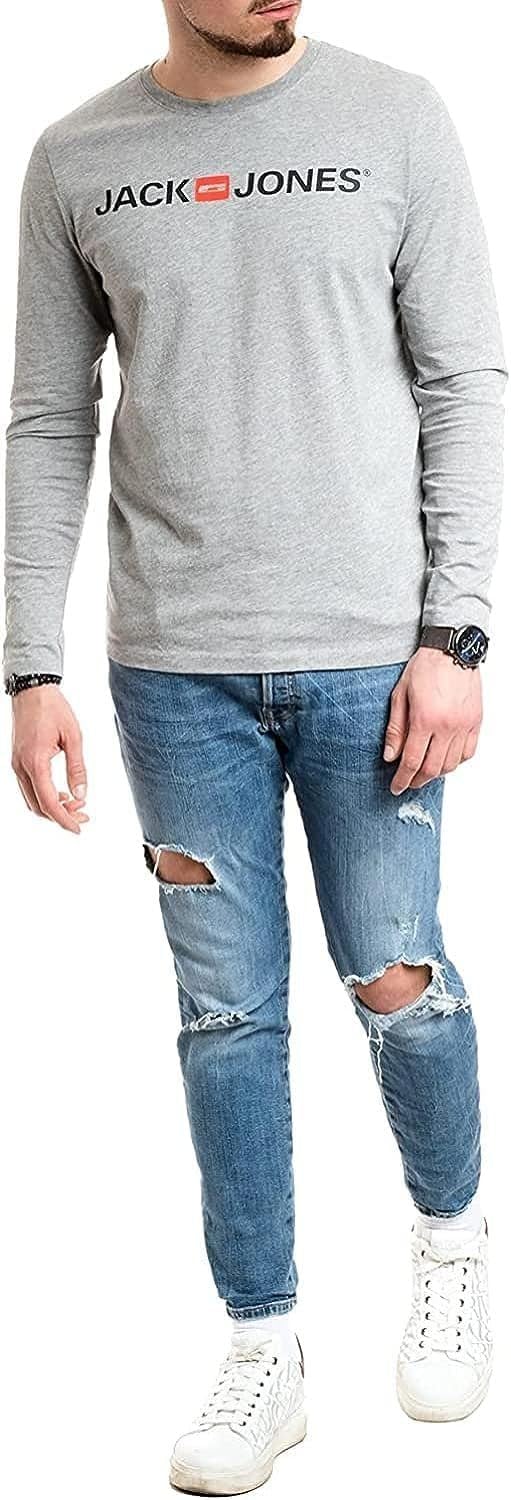 Jack & Jones Herren Langarmshirt aus Baumwolle – Longsleeve Männer – T-Shirt mit Langen Ärmeln aus B