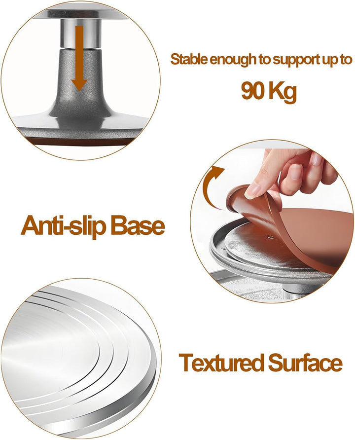 Tortenplatte Drehbar Aluminiumlegierung, Yizish 12-Zoll-Tortenständer Kuchen Drehteller zum Backen,