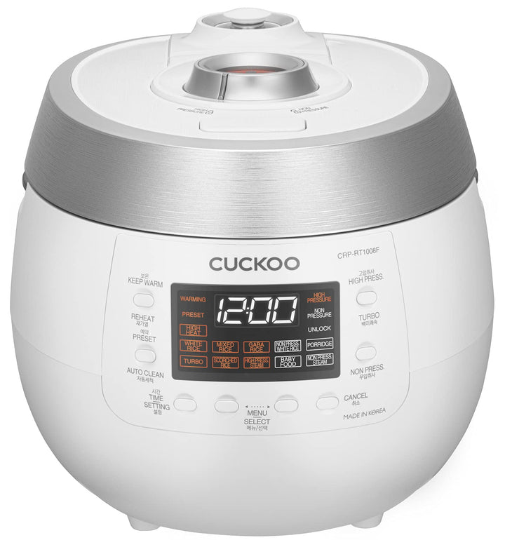 CUCKOO CRP-RT1008F Digitaler Dampfdruck Reiskocher | TWIN PRESSURE | 1150 Watt 1,8 Liter 10 Tassen,