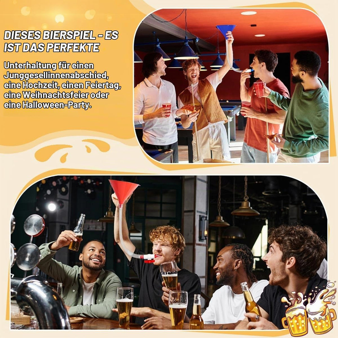 2 Stück Party Biertrichter, Bierbong Trichter mit Absperrhahn und Schlauch, Einzelkopf Getränke-Tric