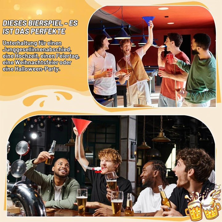 2 Stück Party Biertrichter, Bierbong Trichter mit Absperrhahn und Schlauch, Einzelkopf Getränke-Tric