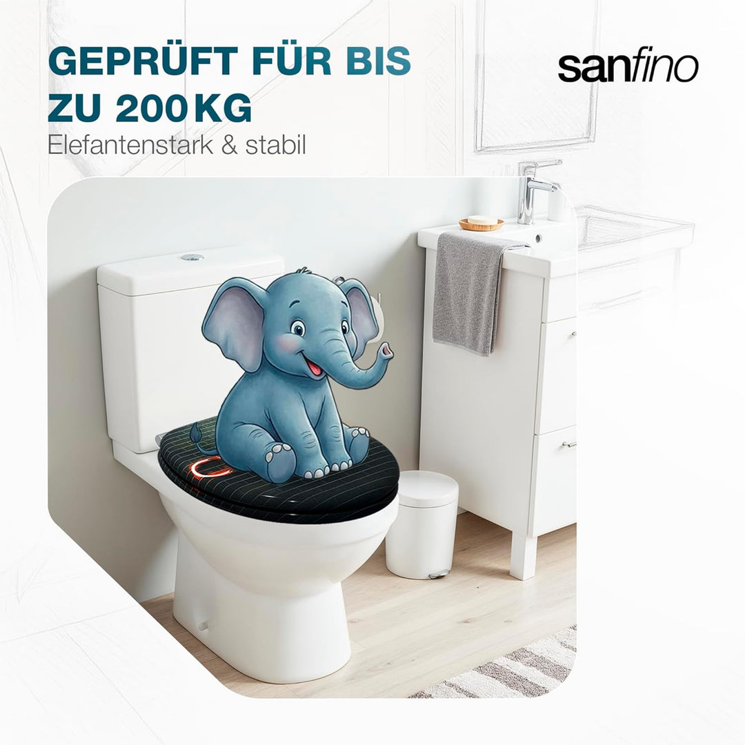 Premium WC Sitz mit Absenkautomatik – hochwertige Toilettendeckel aus Holz, viele bunte Motive, hohe