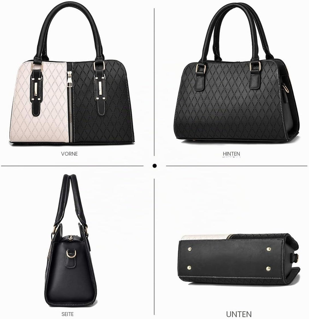 NICOLE &amp; DORIS Schultertasche Damen Mode PU Leder Schick Shopper Handtasche Umhängetasche Tote Handt