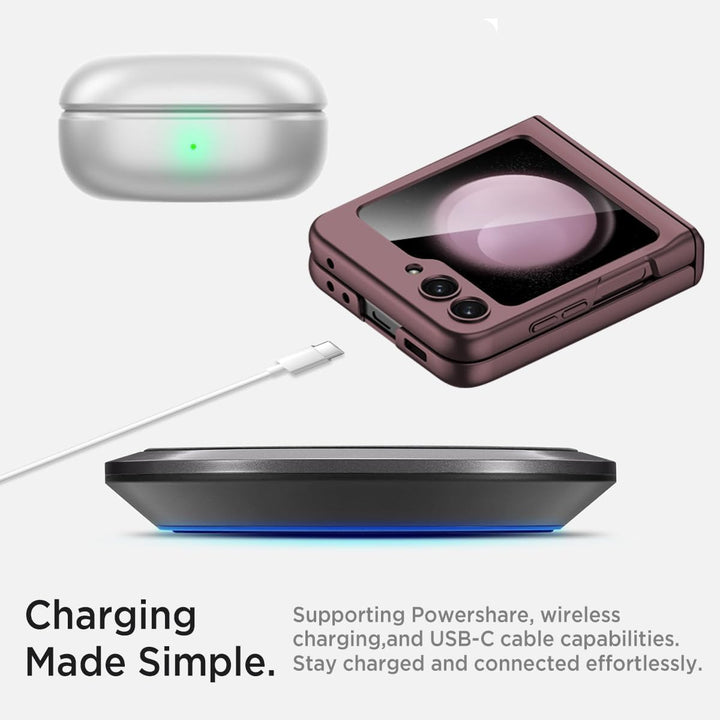 Miimall Kompatibel mit Samsung Galaxy Z Flip 5 Hülle mit Scharnierschutz Magnetischer [Externer Bild