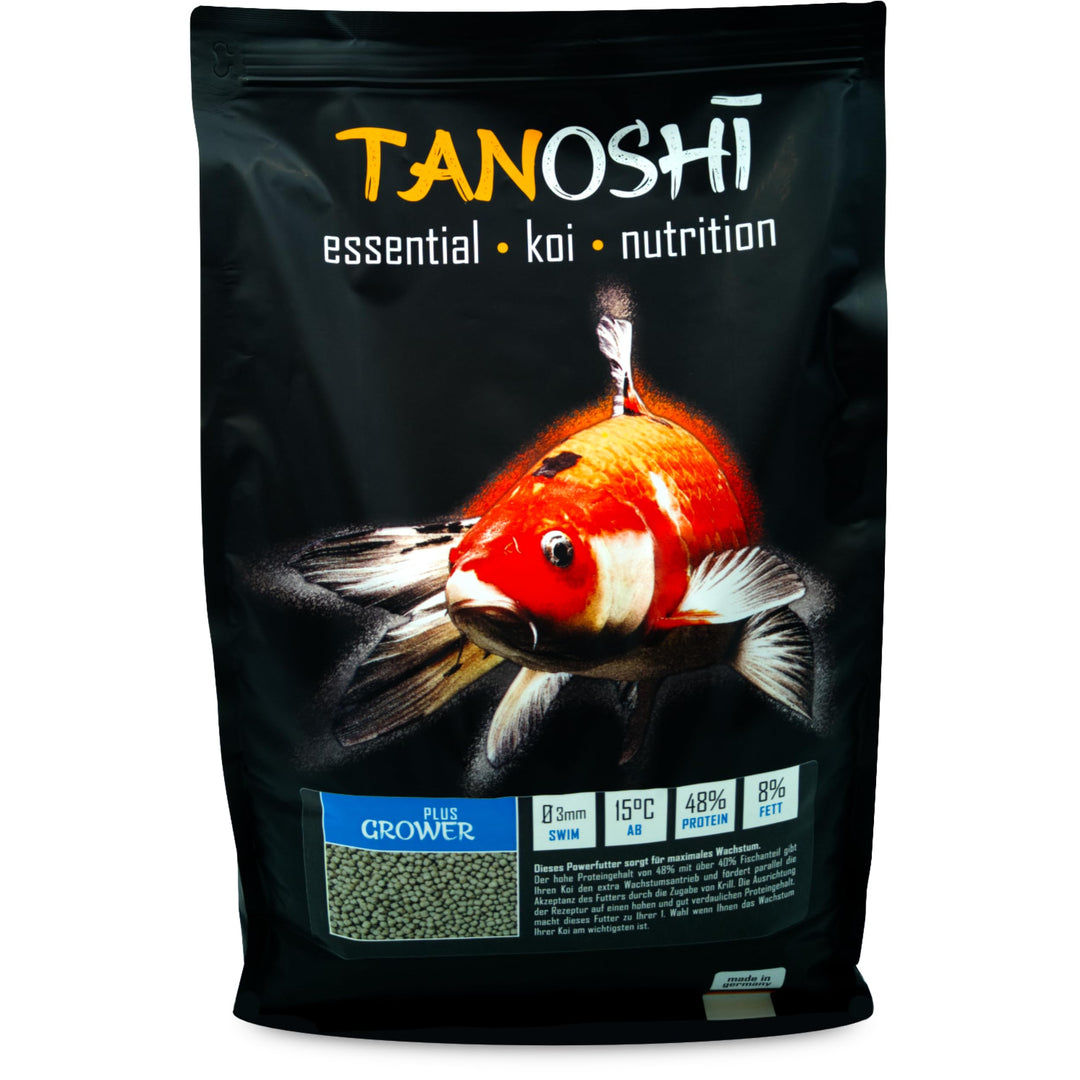 Tanoshi Koifutter - Grower Plus 5 kg 3mm | Schwimmendes Allein-Koifutter für maximales Koi-Wachstum