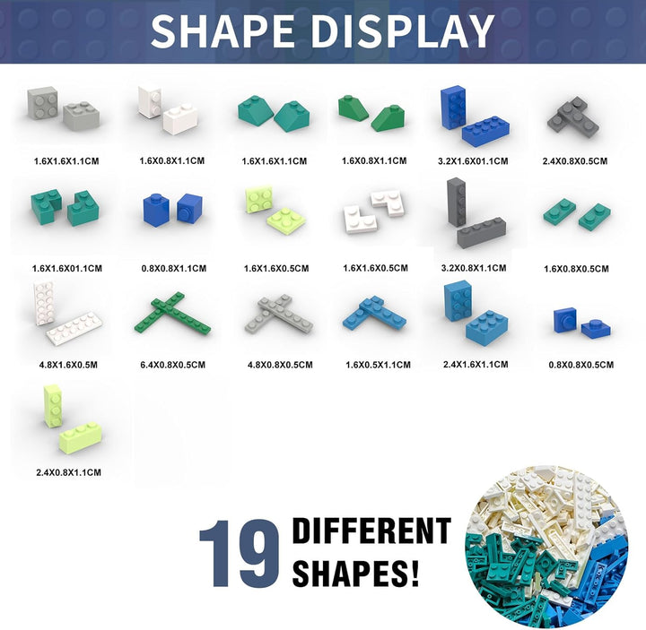 1500 Basic Bausteine Box, Klassische Basis Steine Nachfüllpacks Kompatibel zu Allen Anderen Herstell