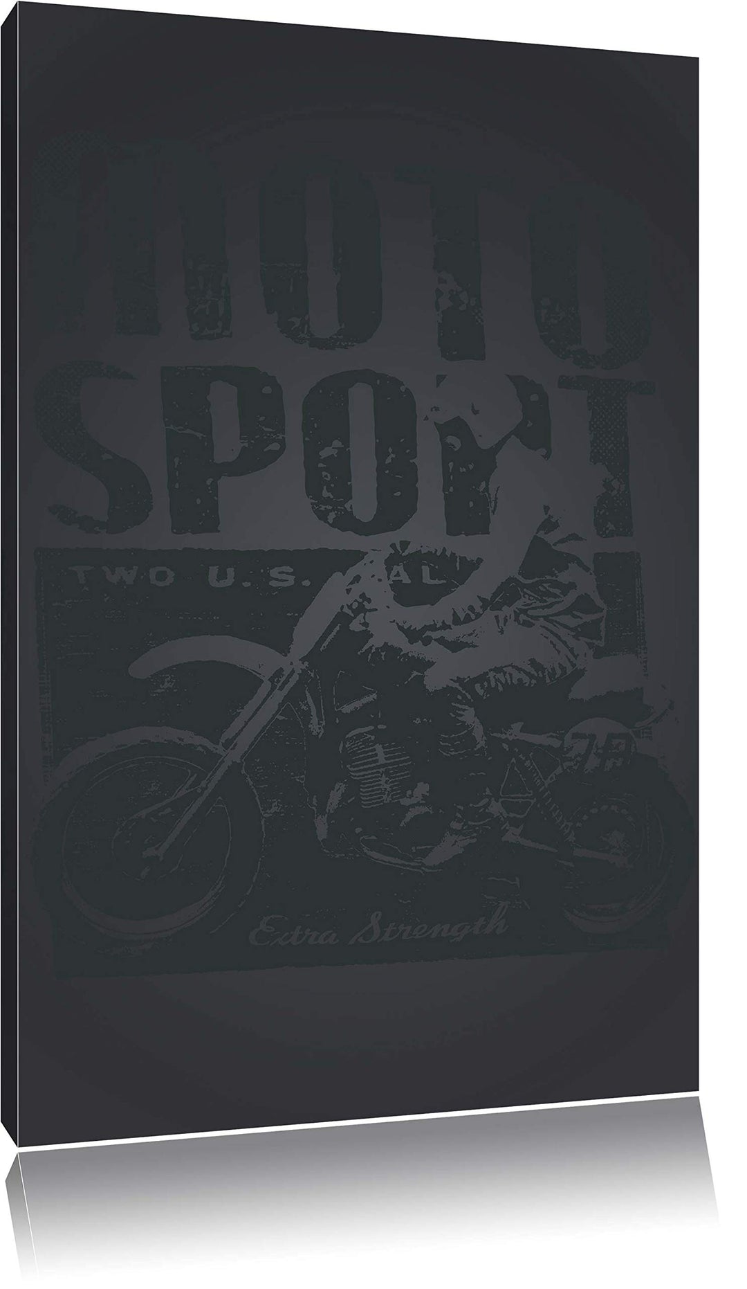 Pixxprint Motor-Sport Black Bild auf Leinwand, XXL riesige Bilder fertig gerahmt mit Keilrahmen, Kun