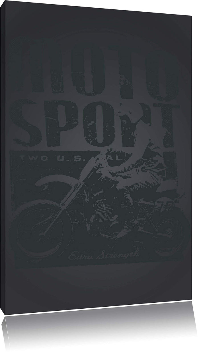 Pixxprint Motor-Sport Black Bild auf Leinwand, XXL riesige Bilder fertig gerahmt mit Keilrahmen, Kun