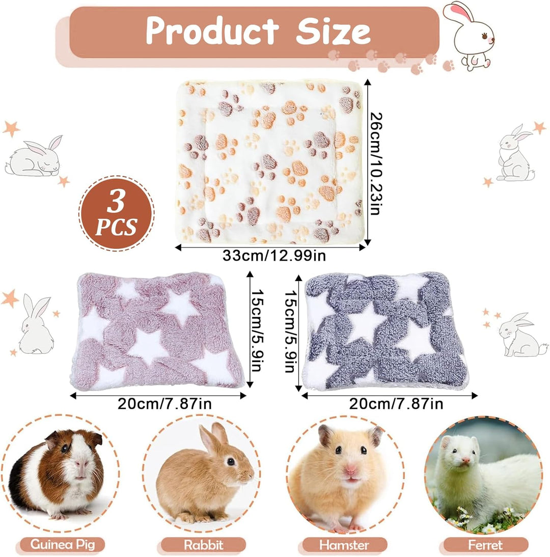 3 Stück Kleintier Plüschbett Warme Flauschige Plüschbett Meerschweinchen Zubehoer ETT für Kleine Tie
