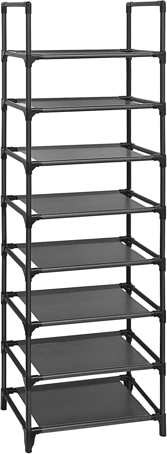 SONGMICS Schuhregal, Schuhablage, 8 Ebenen, offener Schuhschrank, Schuhaufbewahrung, schmal, 28 x 46