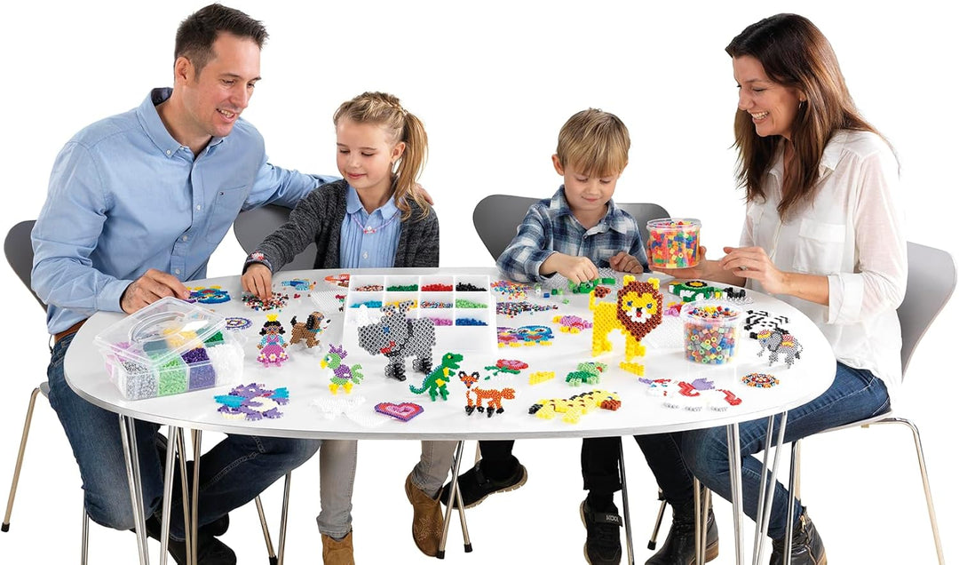 Hama Perlen 7701 Set mit Eimer und ca. 20.000 bunten Midi Bügelperlen mit Durchmesser 5 mm im Grundf