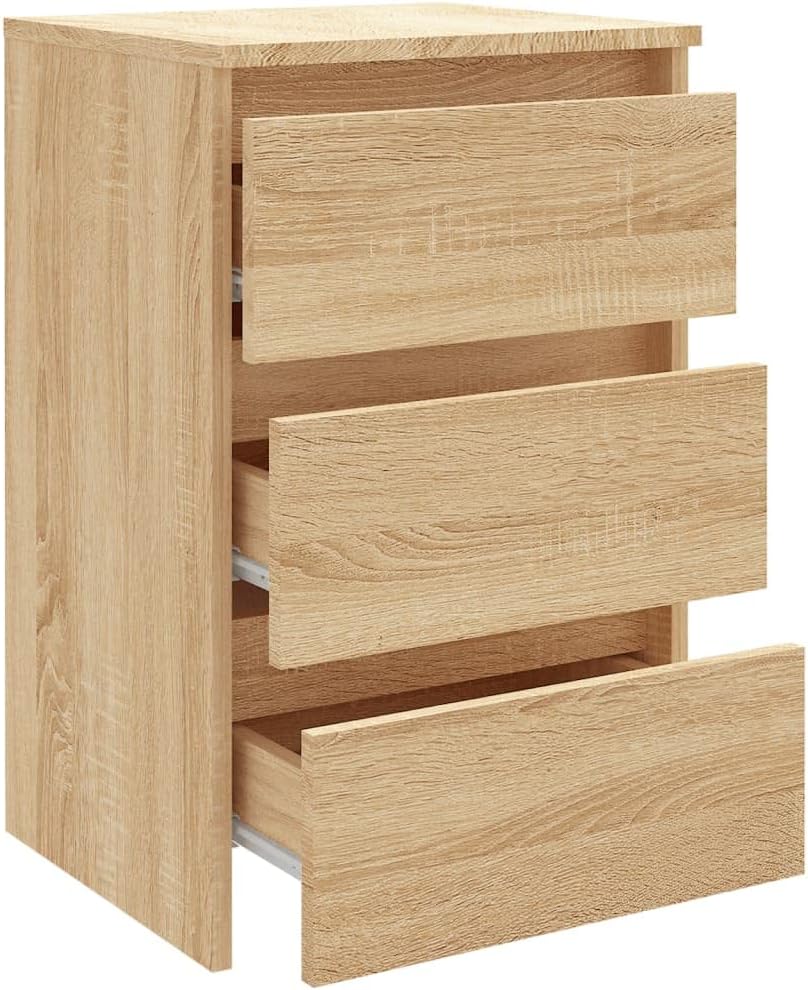 vidaXL 2X Nachttisch mit 3 Schubladen Nachtschrank Nachtkonsole Nachtkommode Schlafzimmer Schrank Ko
