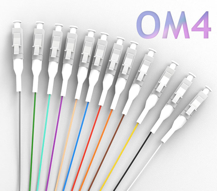 Elfcam® - Farbkodiertes Glasfaserpigment 12 Fasern LC/UPC OM4 Multimode ohne Ummantelung OM4 LC/UPC,