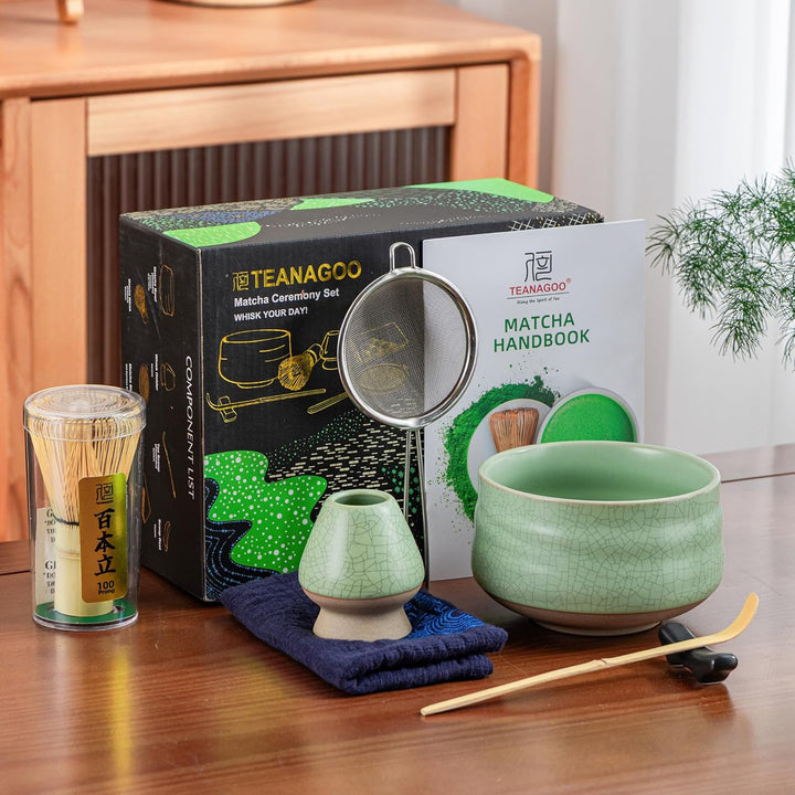 TEANAGOO Matcha Set| Matcha Besen|Matcha Tea Set | Matcha Schale| Matcha Whisk,Schaufel, Sieb, Match