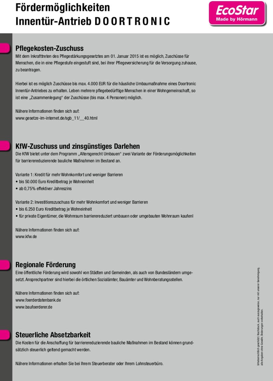 Hörmann Ecostar Doortronic Innentür-Antrieb - Türöffner/Türschliesser - inkl. umfangreichem Zubehör,