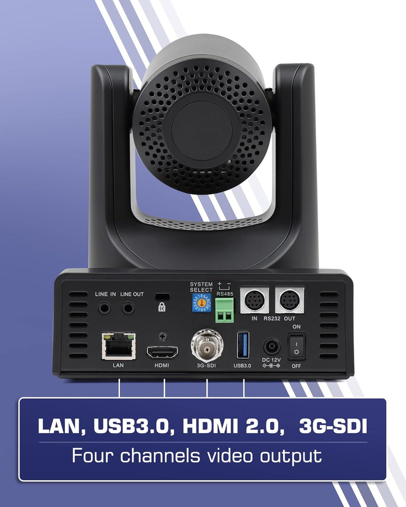 Chameye HDMI PTZ Kamera 20x Optischer Zoom AI Auto Tracking PTZ Kamera mit LCD Display, HDMI 3G-SDI