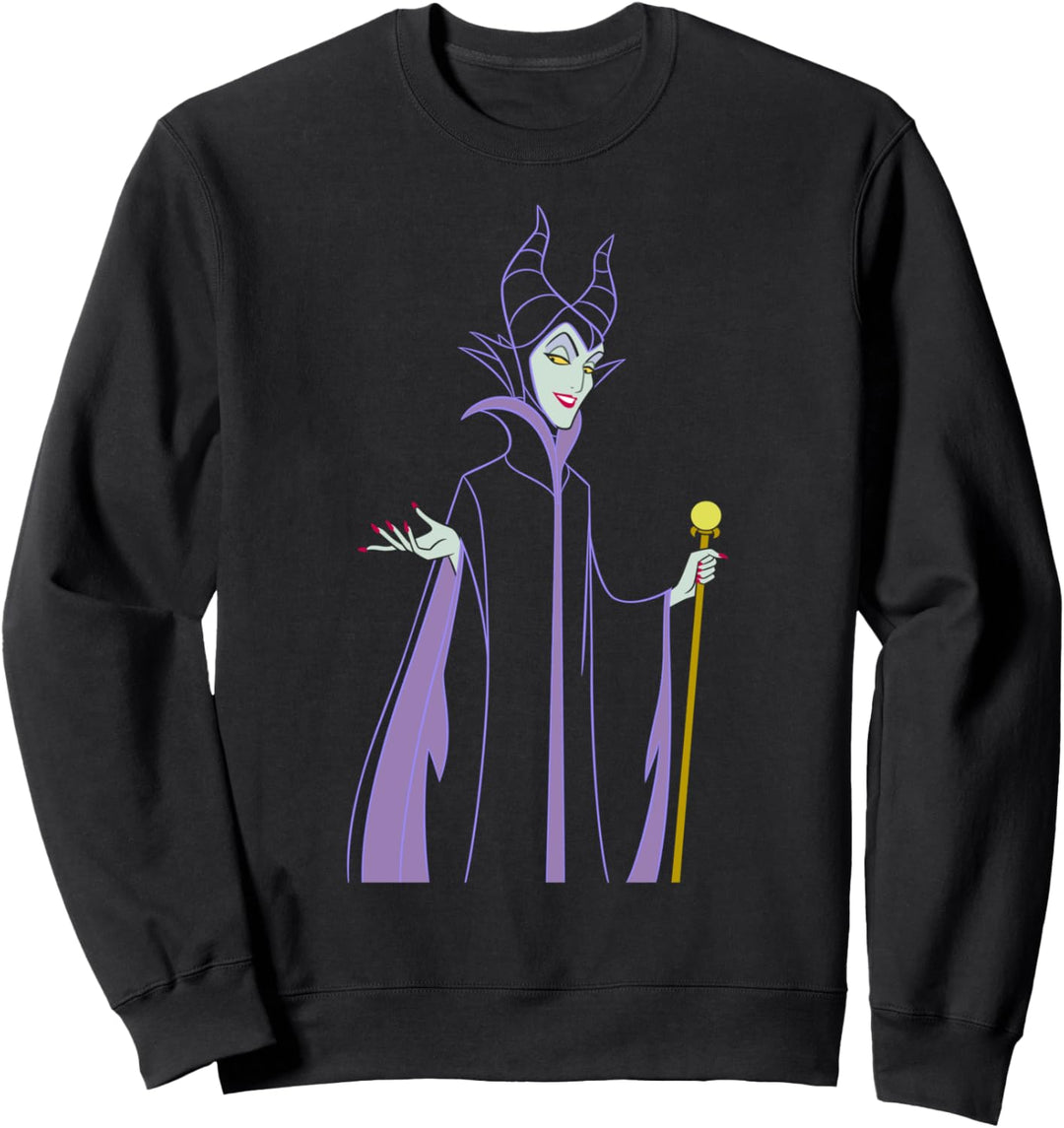 Disney Maleficent Smirk Line Art Portrait Sweatshirt