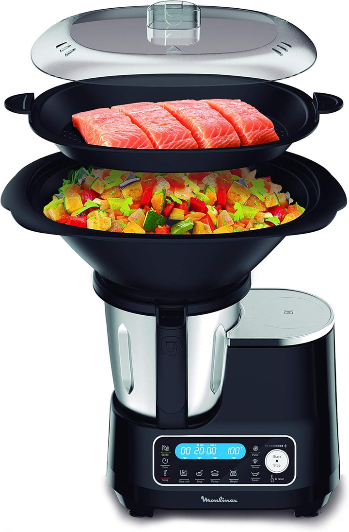 Moulinex HF4568 Clickchef Multifunktions-Küchenmaschine | 12 Geschwindigkeiten + Pulse | 5 Automatik