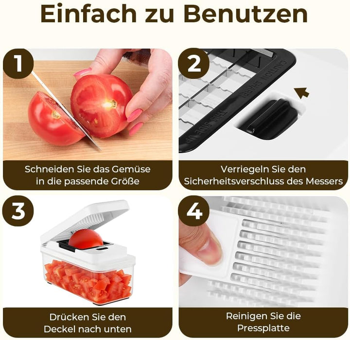 Gemüseschneider Manuell, Zwiebelschneider, Gemüse Schneider für Schnell und Gleichmässig Würfel, Gem