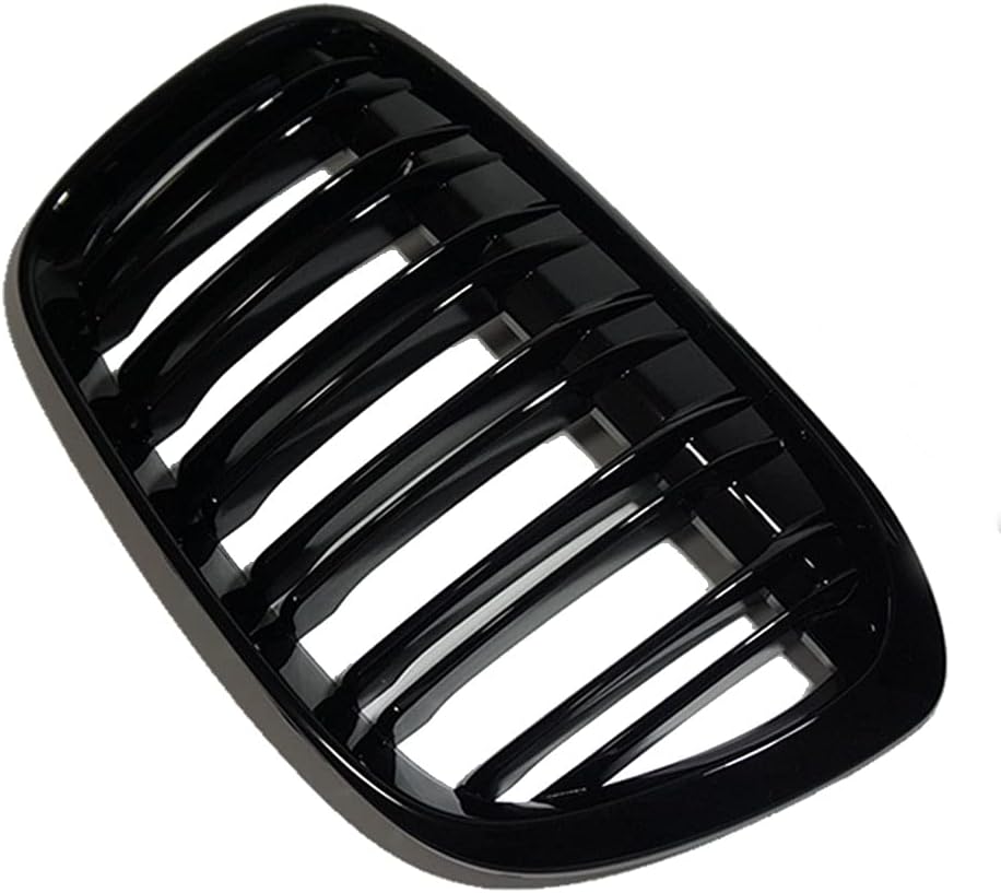 HZTWFC Ein Paar glänzender schwarzer Dual-Schiefergrilles Frontstossstange Nierenkühler für BMW x1 F