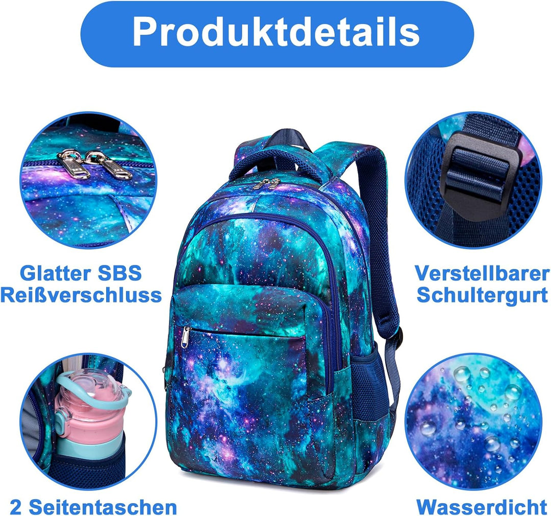 LEDAOU Schulrucksack Jungen Teenager Mädchen Schultaschen Kinder Rucksäcke Wasserdicht Leichtgewicht