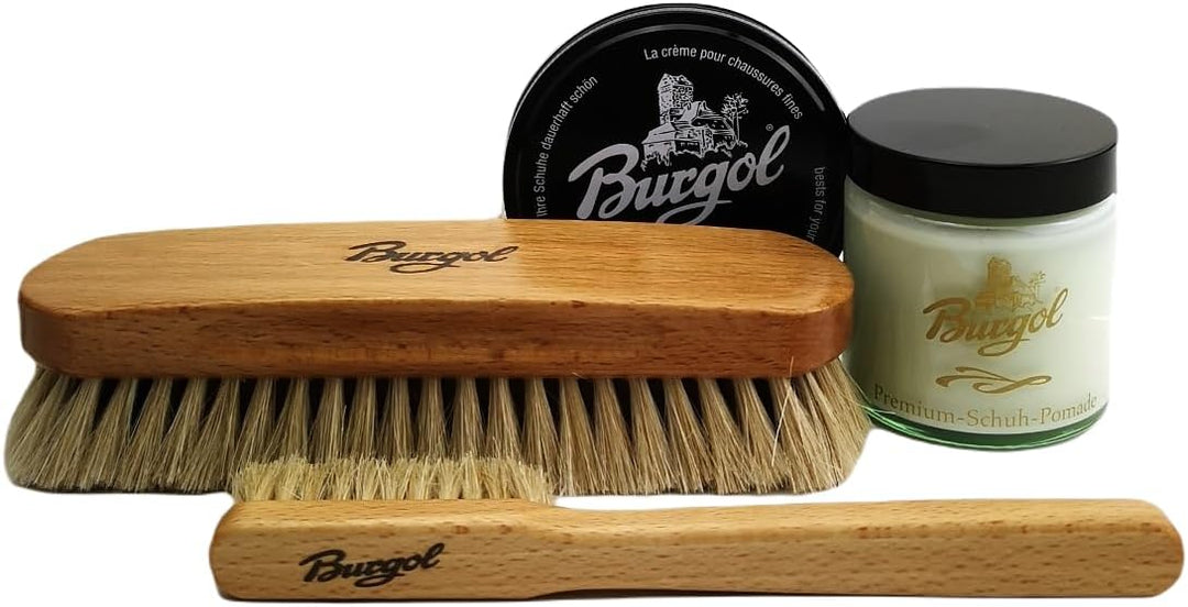 Burgol Schuhpflegeset Schuhpomade und Schuhwachs als Reiseset für Unterwegs