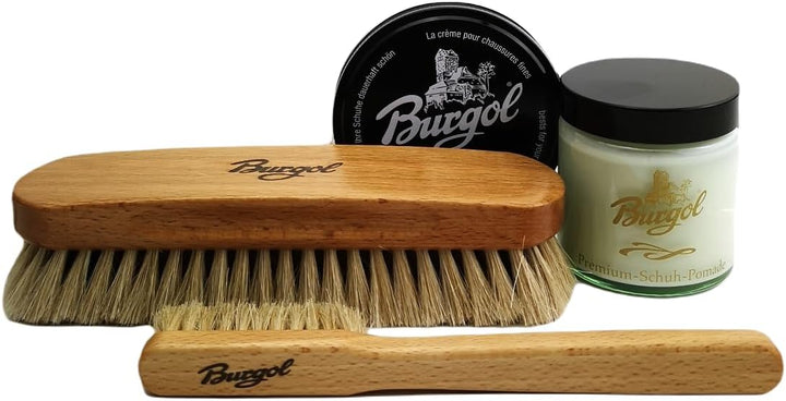 Burgol Schuhpflegeset Schuhpomade und Schuhwachs als Reiseset für Unterwegs