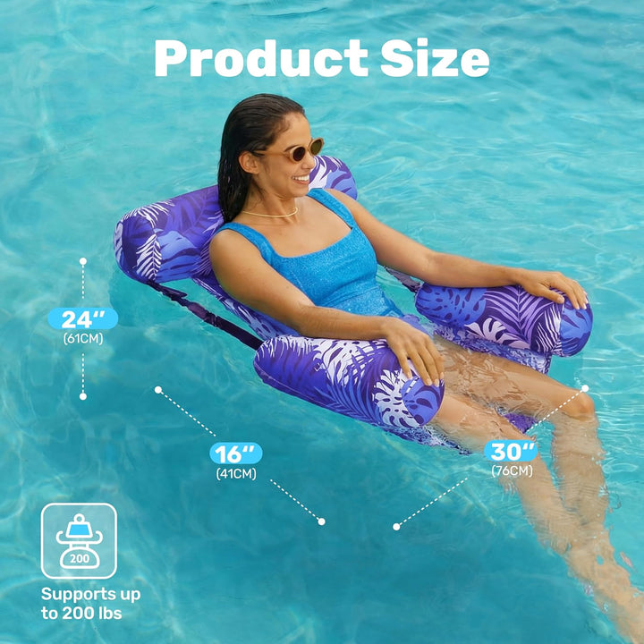 Sloosh Aufblasbare Wasser Pool Luftmatratze für Erwachsene, 2er schwimmende Pool-Flösse, Aufblasbare