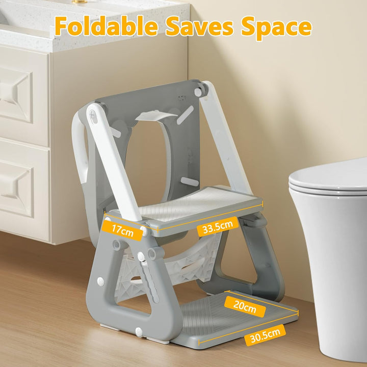 Toilettensitz Kinder Mit Treppe, 2 In 1 Klositz für Kinder Mit Treppe, Toilettenleiter für Kinder, T