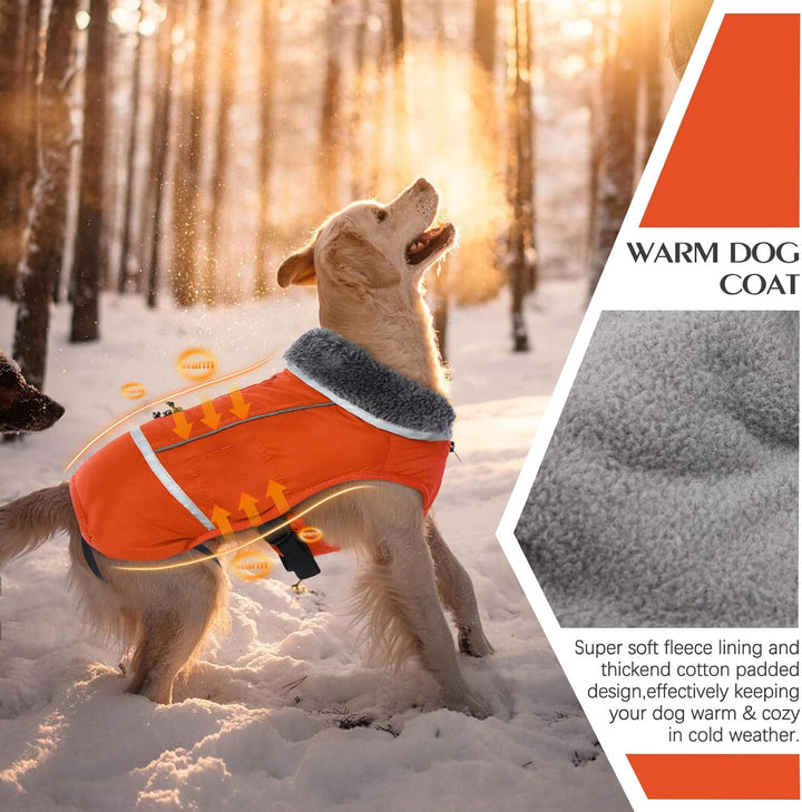 QBLEEV Hundewintermantel, warm, reflektierende Hundejacke, Rollkragen, wasserdicht, für kaltes Wette