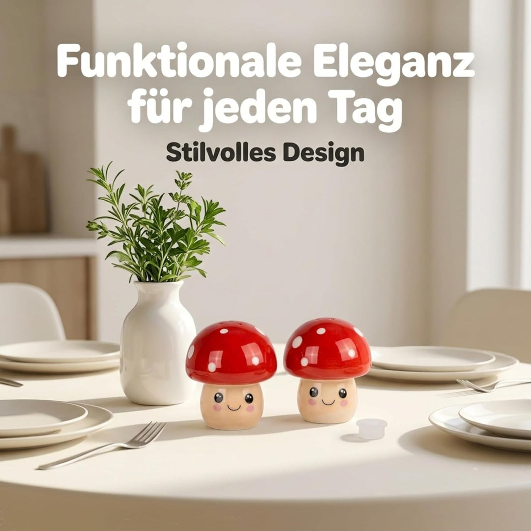 MIJOMA Salz- & Pfefferstreuer Set - Stilvolles Porzellandesign, Lebensmittelecht, Einfach zu Befülle