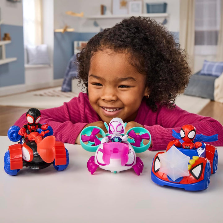 Marvel Spidey und Seine Super-Freunde Figuren- und Fahrzeugset 3er-Pack, 3 bewegliche Figuren (7,6 c