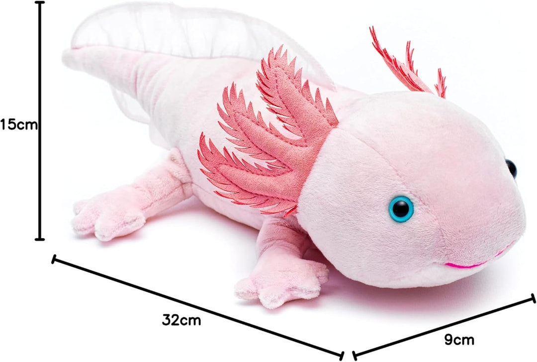 Uni-Toys - Axolotl (rosa) - 32 cm (Länge) - Plüsch-Wassertier - Plüschtier, Kuscheltier, Rosa
